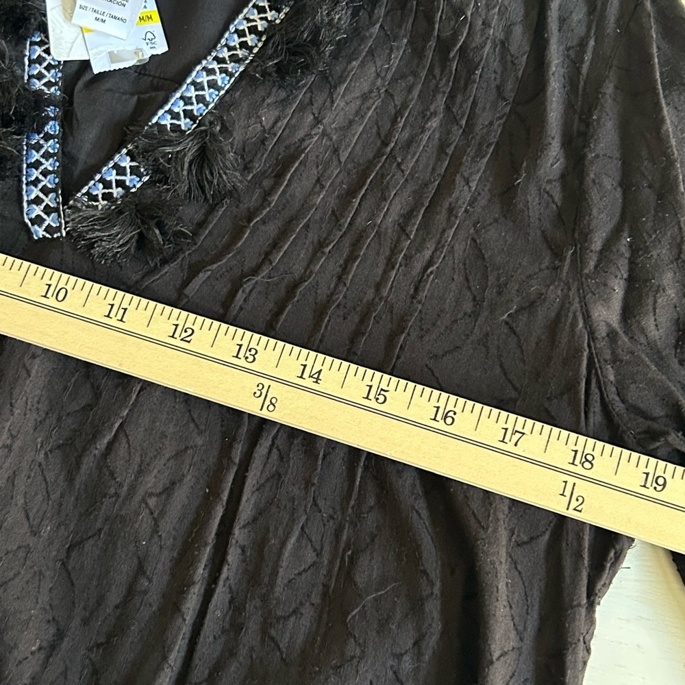 NWT Tommy Bahama Cotton Clip Embroidered Tier Dress. Black, size women’s medium. - Picture 6 of 6